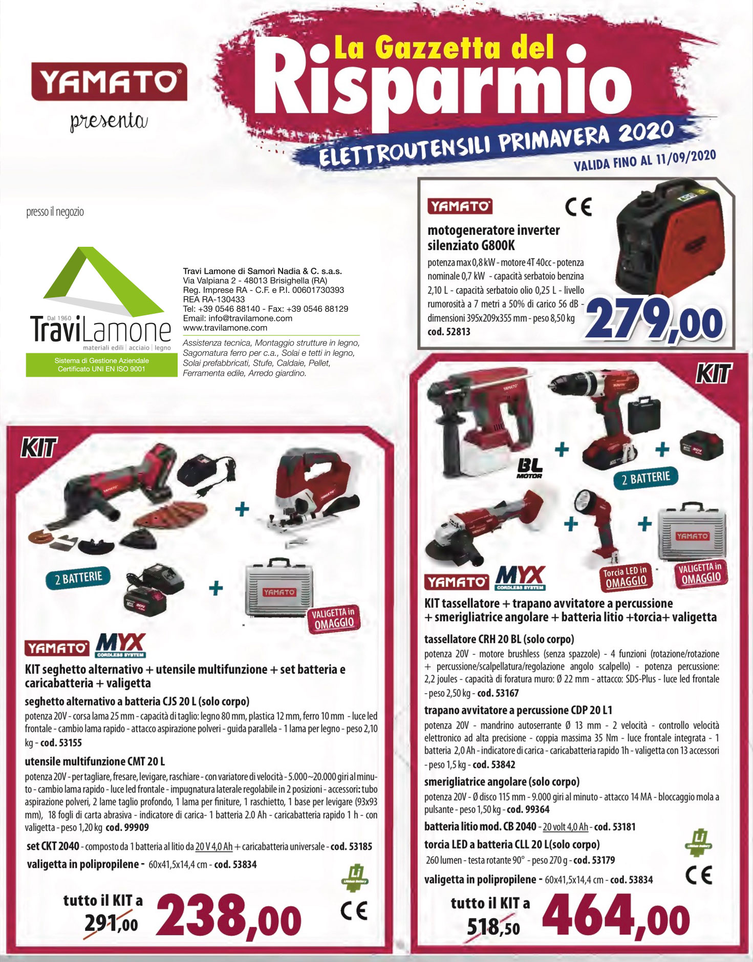 GAZZETTA DEL RISPARMIO - SPECIALE ELETTROUTENSILI YAMATO - 2020